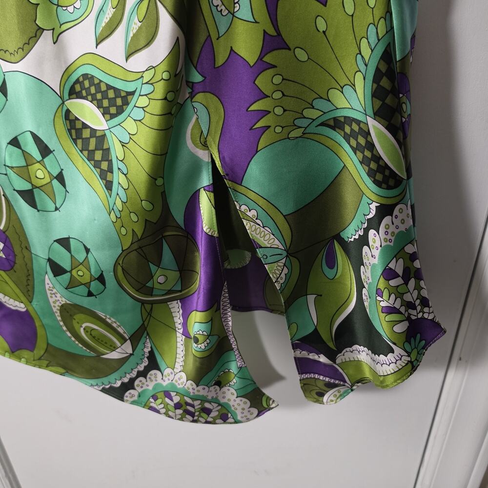 Strapless Silk Laundry 90s Midi Slip Retro Floral Dress Size 12 Green Y2K Sexy - Picture 4 of 7